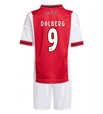 Ajax Kasper Dolberg #9 Hjemmebanesæt Børn 2025-26 Kort ærmer (+ korte bukser)
